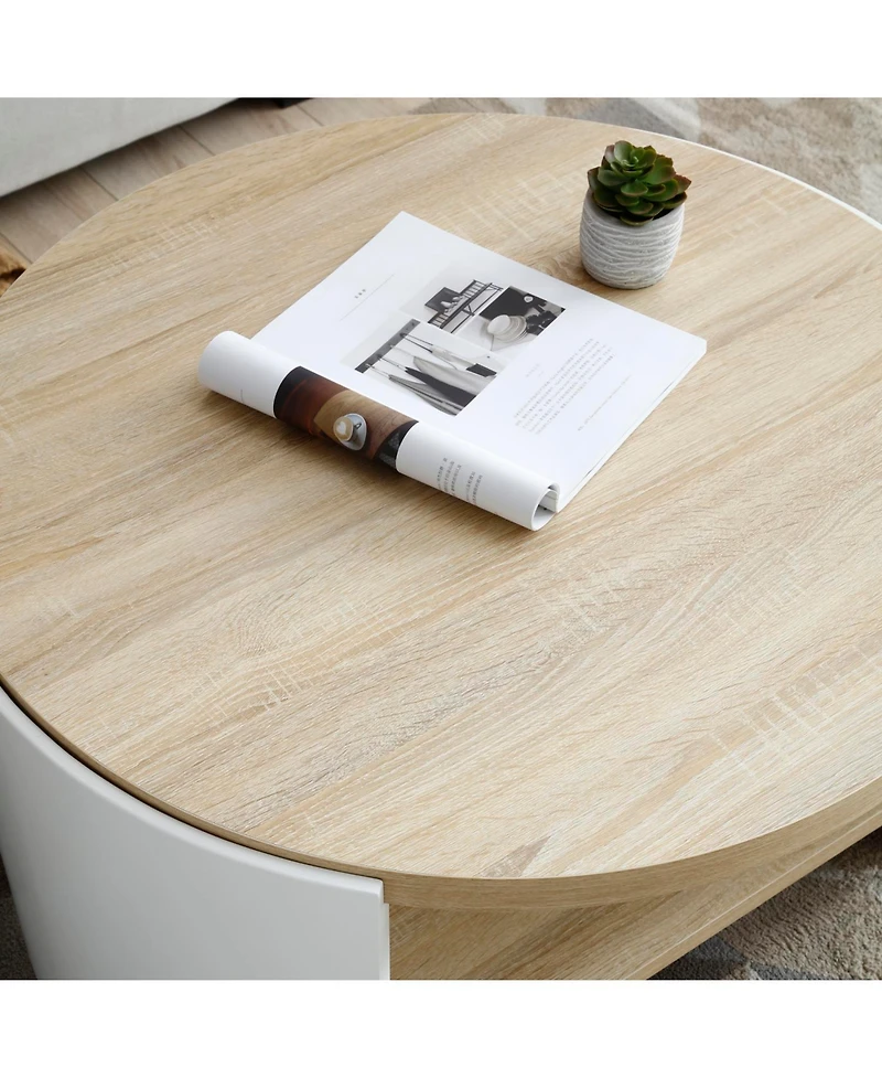 Streamdale 31" Round Coffee Table with Storage Shelf