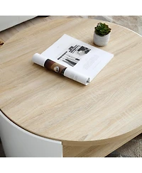 Streamdale 31" Round Coffee Table with Storage Shelf