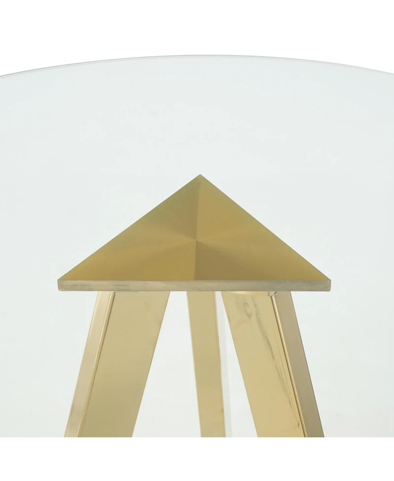 Streamdale Green Velvet Bar Chairs with Glass Top and Gold Legs (Set of 3)