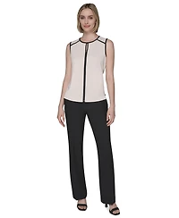Karl Lagerfeld Paris Women's Contrast-Piped Keyhole Camisole