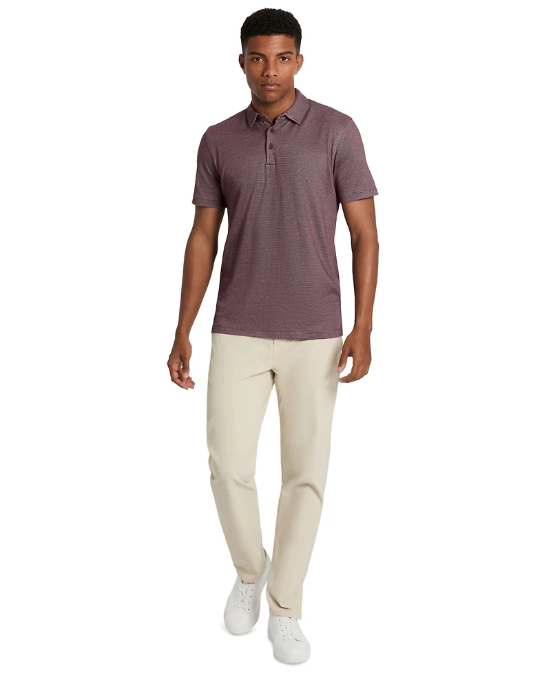 Kenneth Cole Men's Slim-Fit Two-Toned Textured-Knit Polo Shirt