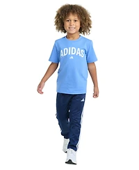 adidas Toddler & Little Boys Short Sleeve T-Shirt Tricot Pant Set