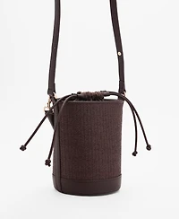 Mango Women's Small Raffia Bucket Bag
