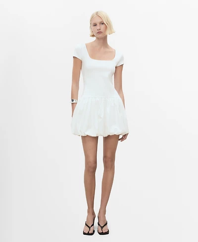 Mango Women's Puffed Hem Combined Dress