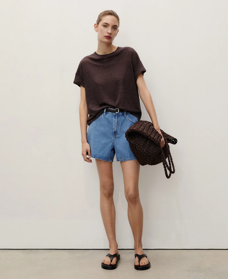 Mango Women's High-Rise Denim Shorts