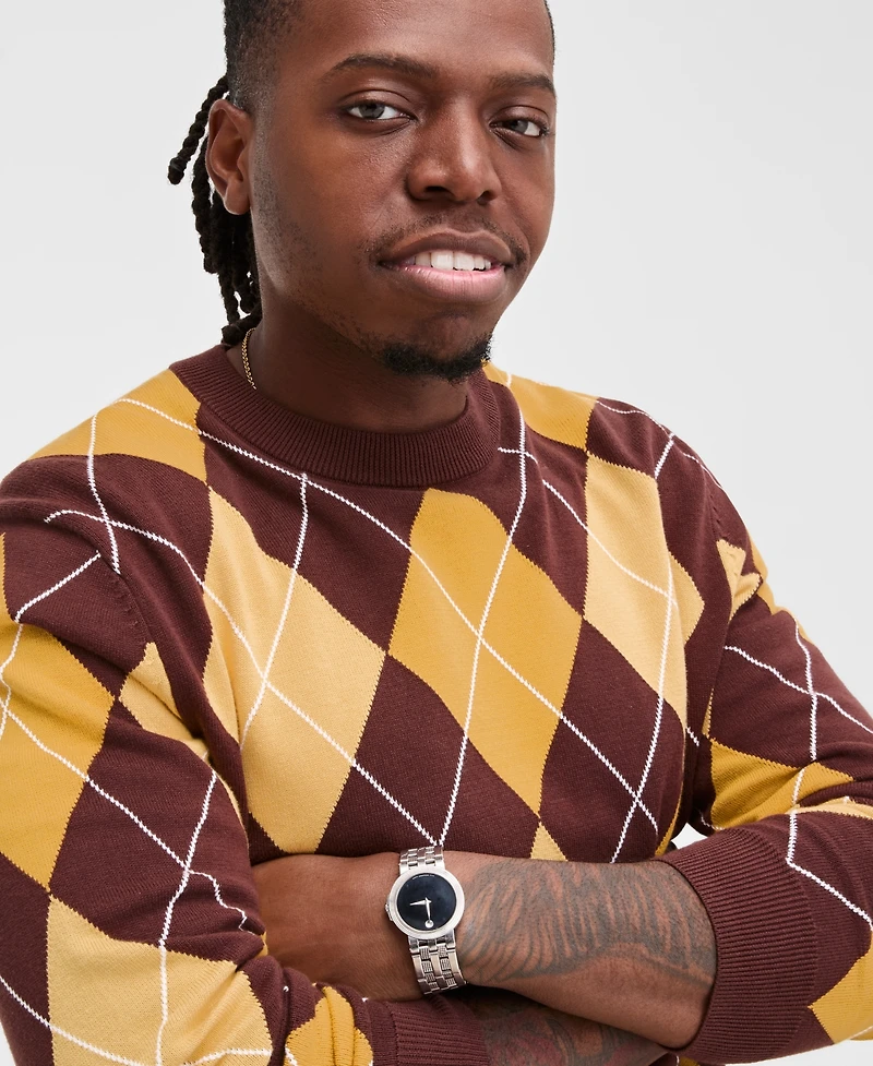 Club Room Men's Argyle Crewneck Sweater, Exclusively at Macy's