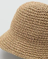 Mango Women's Lurex Straw Bucket Hat