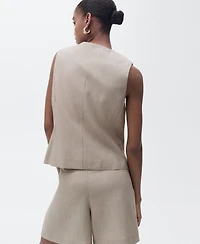 Mango Women's Striped Lyocell Suit Vest