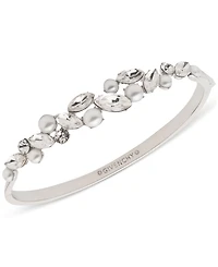 Givenchy Silver-Tone Crystal & Imitation Pearl Bangle Bracelet