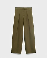 Mango Women's Linen-Blend Straight-Fit Pants