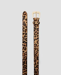 Mango Women's Leopard Leather Belt