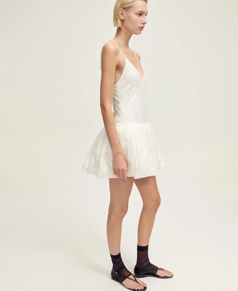 Mango Women's Balloon-Effect Textured Dress