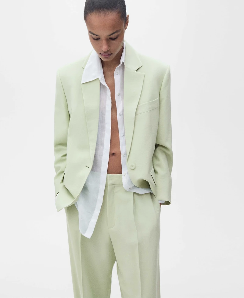 Mango Women's Straight-Fit Suit Pants