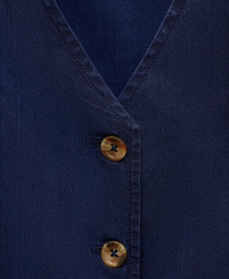 Mango Women's Denim-Effect Lyocell Vest