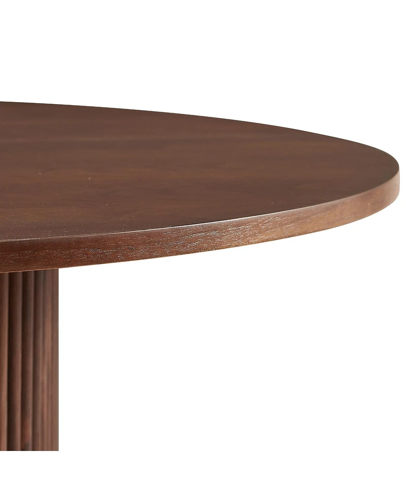 Streamdale 47" Walnut Veneer Dining Table for 4, Farmhouse Style, Wood Base