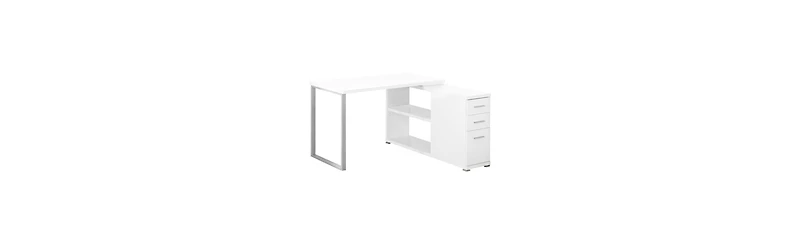 Contemporary Computer Desk with Twin Drawer Storage and Clean Lines