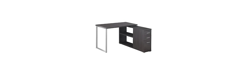 Contemporary Computer Desk with Twin Drawer Storage and Clean Lines