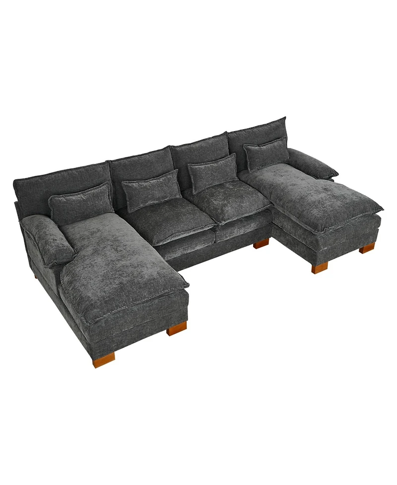 Streamdale Chenille fabric with double lounge chair combination sofa