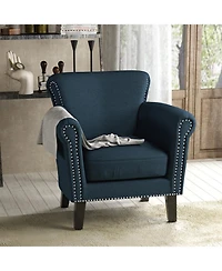 Streamdale Furniture Luxury Upholstered Club Chair with Elegant Nailhead Trim