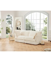 Streamdale Furniture 2-Seat Slipcovered Sofa with Detachable Cover & Deep Cushions