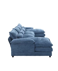 Streamdale Modern Large chenille Fabric U-Shape Sectional Sofa