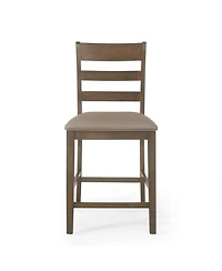 Streamdale Farmhouse Upholstered Wood Counter Stools (Set of 2)