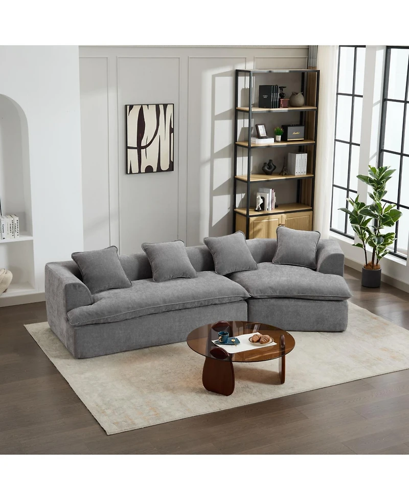 Modular Sofa, Ottoman, Anti-Wrinkle Fabric, Corner Sectional, Spacious