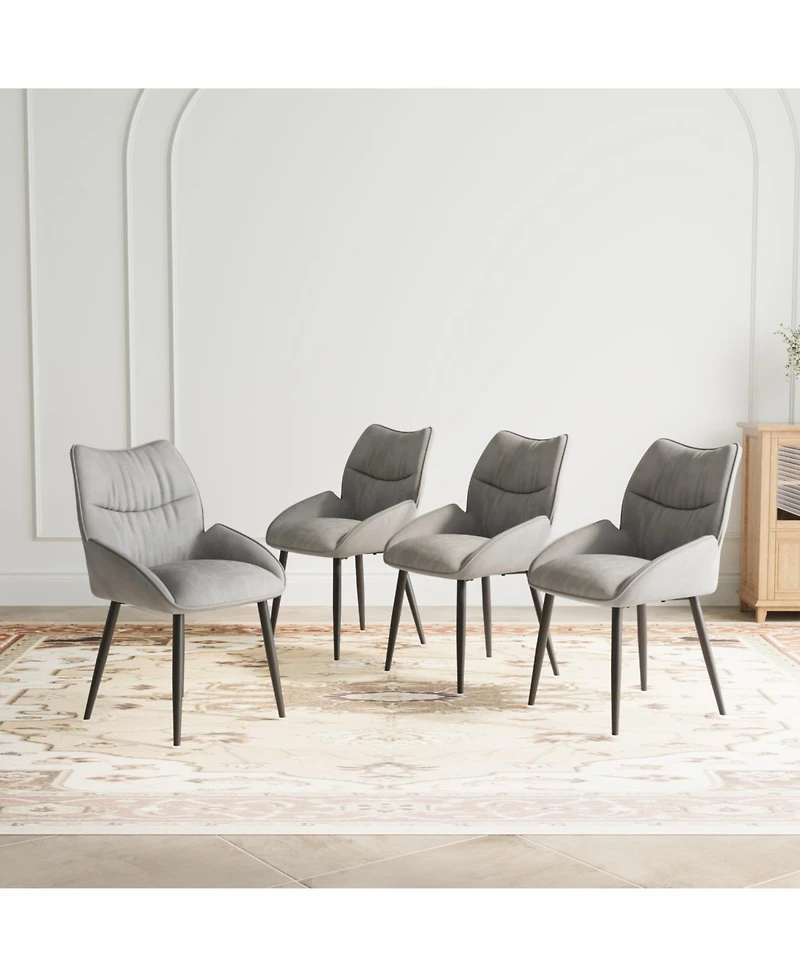 Streamdale Luxurious Velvet Dining Chair Set (4 Pcs) Modern, Comfortable, Stable, Silent