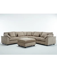 Streamdale 6-Seat Oversized Modular Sectional Sofa, Brown Corduroy
