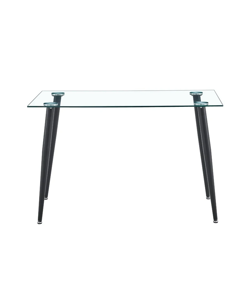 Streamdale Glass Dining Table with Black Base Refined Versatility