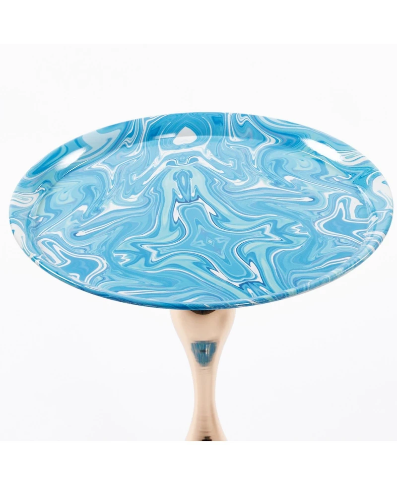 Streamdale Modern Round Coffee Table, Metal Pedestal Table for Small Spaces