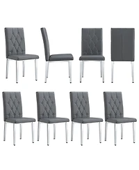 Streamdale 8-Piece Gray Armless Dining Chairs Elegance Meets Vintage