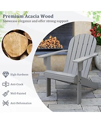 Acacia Wood Lounge Patio Adirondack Chair with Inclined Seat