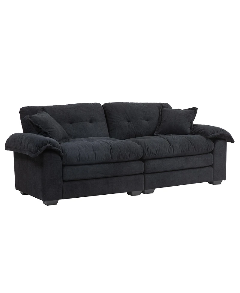 Streamdale Chenille Recliner Sofa with Pillows & Memory Foam