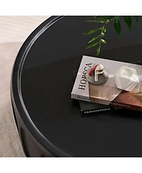 35" Modern Black Fiberglass Coffee Table