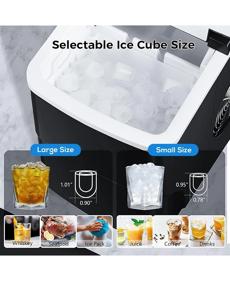 Cowsar 26Lbs/Day, Ice Maker, Self-Cleaning Ice Machine with Ice Scoop and Basket