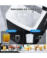 Cowsar 26Lbs/Day, Ice Maker, Self-Cleaning Ice Machine with Ice Scoop and Basket