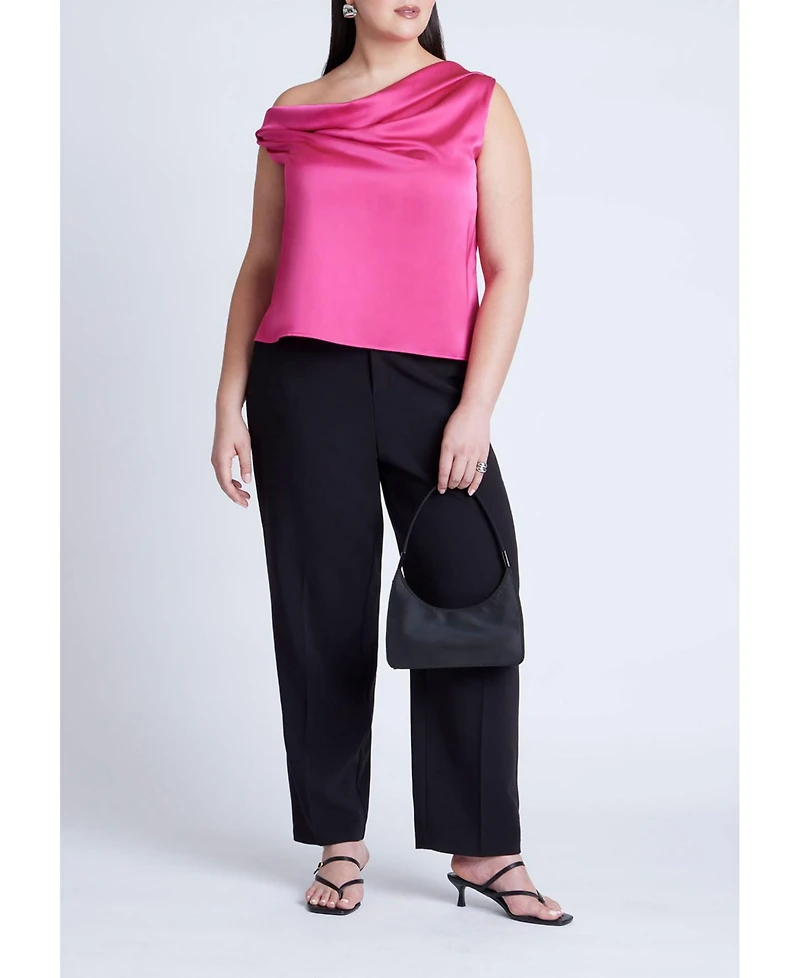 Eloquii Women's Twisted Satin Top