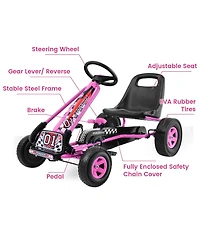 4 Wheels Kids Ride On Pedal Powered Bike Go Kart Racer Car Outdoor Play Toy