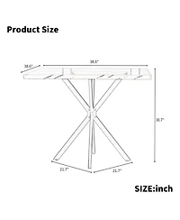 Streamdale Square Faux Marble Dining Table Set for 4