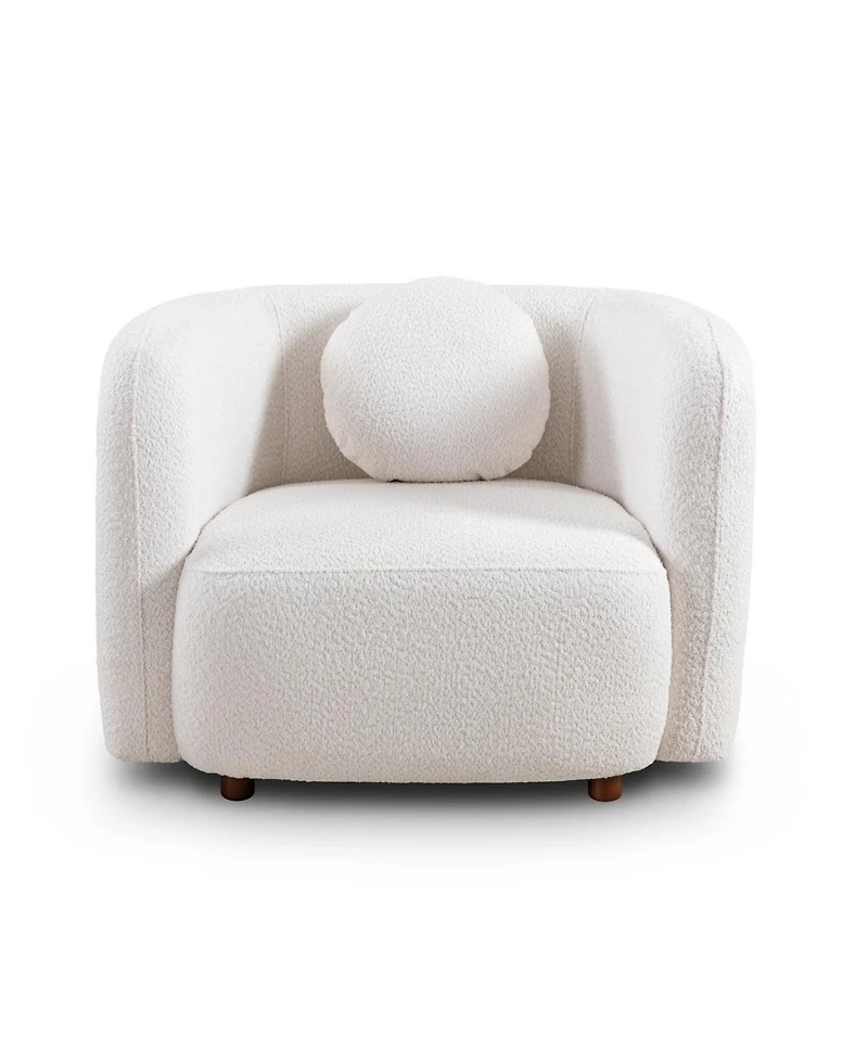 Streamdale Boucle Fabric Accent Sofa Chair, Japandi Style Armchair