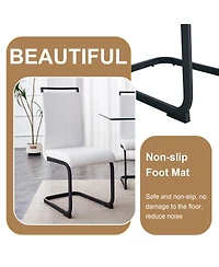 Streamdale Modern Marble Texture Dining Set Grey Mdf Table with 4 Pu Chairs