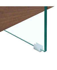 Streamdale Modern Square Glass Coffee Table with Two Tiers (31.4