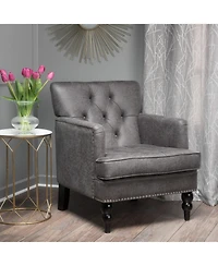 Streamdale Microfiber Club Chair W/ Diamond Tufting