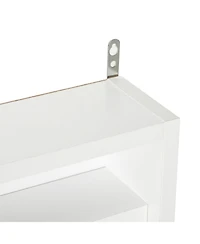 5-Tier Display Cabinet, Glass Display Case with 2 Doors and Adjustable Shelves, Wall-Mounted, White