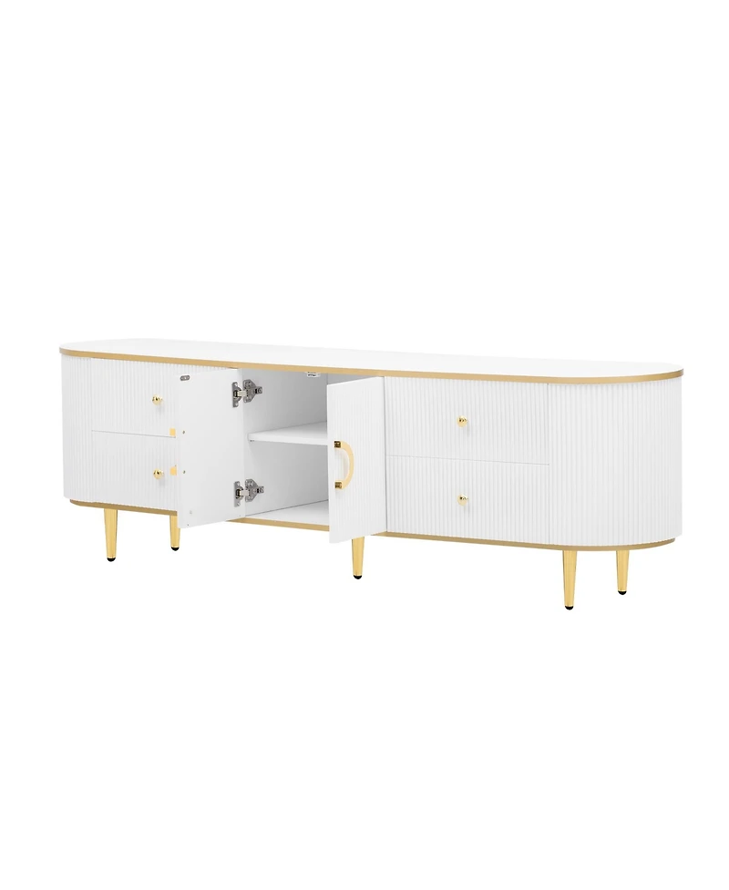 Streamdale Tv Stand - 80 Inch, 4 Drawers, Cabinet, Metal Legs