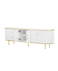 Streamdale Tv Stand - 80 Inch, 4 Drawers, Cabinet, Metal Legs