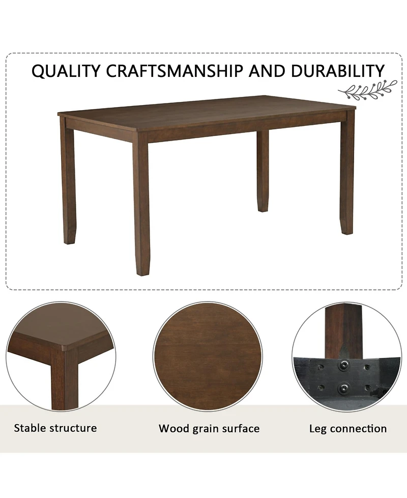 Streamdale 6-Piece Dark Walnut Farmhouse Dining Set