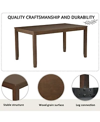 Streamdale 6-Piece Dark Walnut Farmhouse Dining Set
