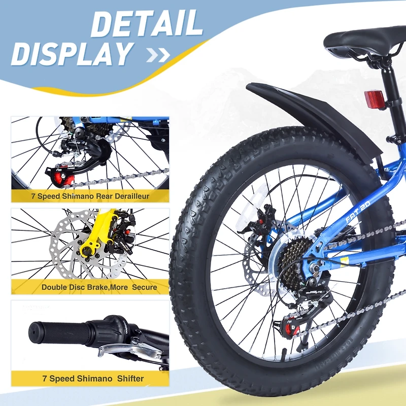 Streamdale Fat Tire Mountain Bike for Kids 10+